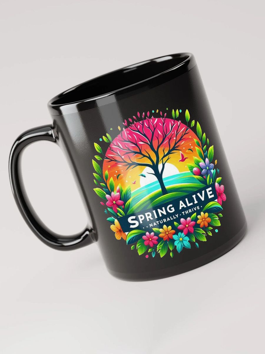 Spring Alive Black Glossy Mug product image (6)