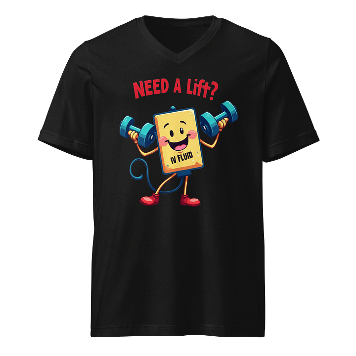 Cheerful IV Fluid Bag Cartoon Workout Tee product image (1)