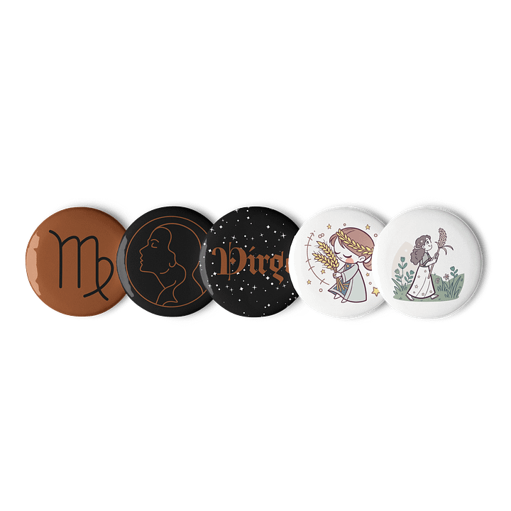 Virgo Symbol Pin Buttons Set product image (1)