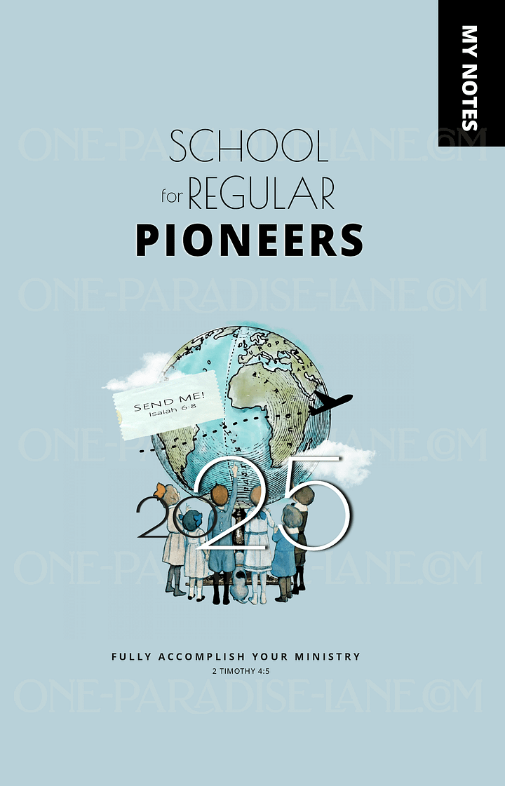 2025 PIONEER SCHOOL DIGITAL NOTEBOOK | VINTAGE GLOBE | REGULAR PIONEER SERVICE PDF EBOOK | DUSTY BLUE product image (2)