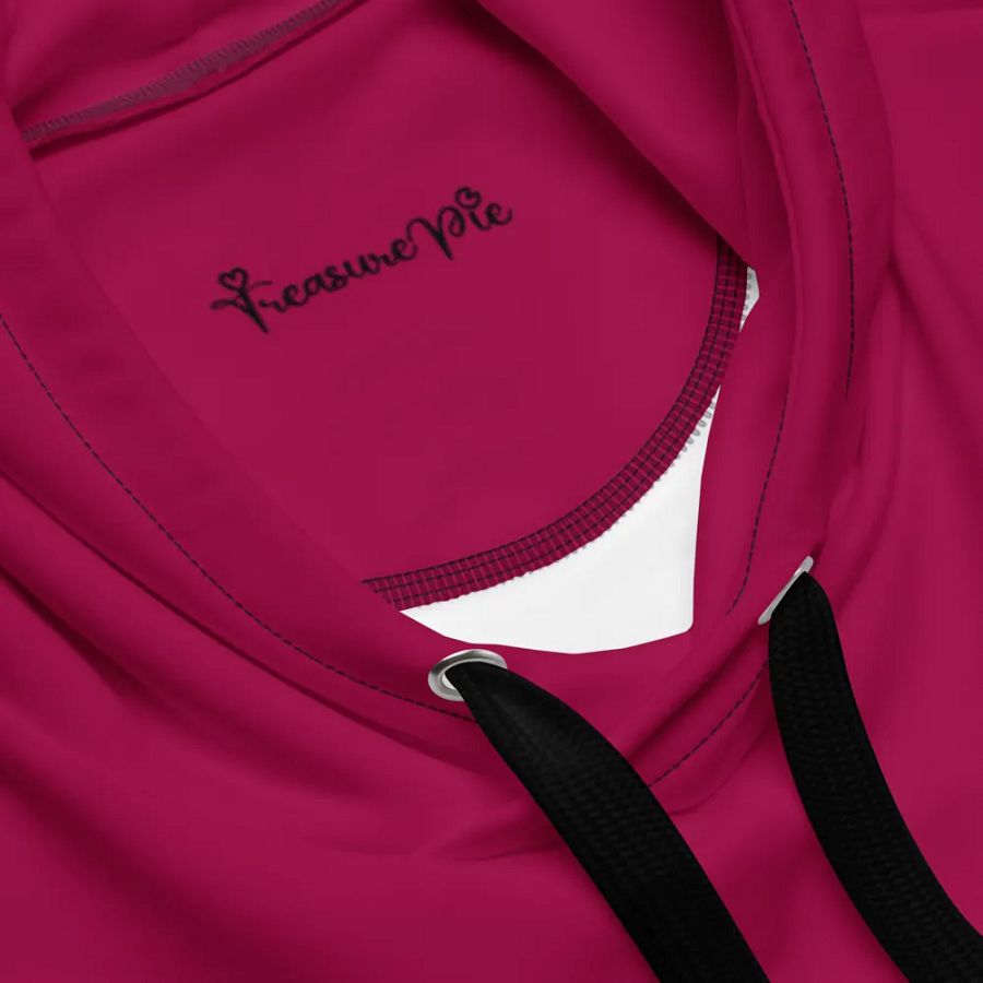 Plain Dark Red Light Summer Unisex Recycled Polyester Heavyweight Premium Hoodie by Treasure Pie product image (5)