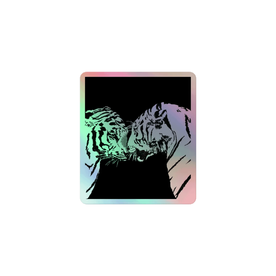 Tigers meet holographic sticker product image (1)