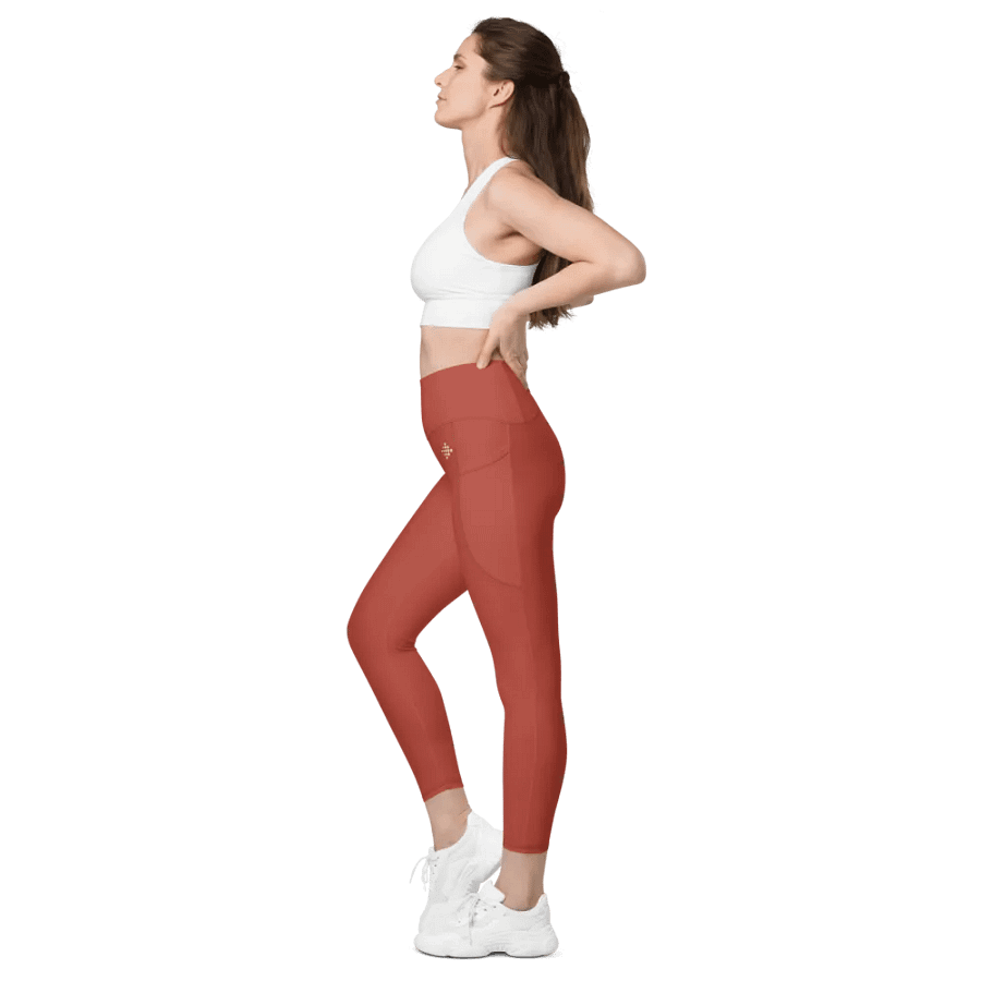 Intense Red Leggings with Pockets product image (10)