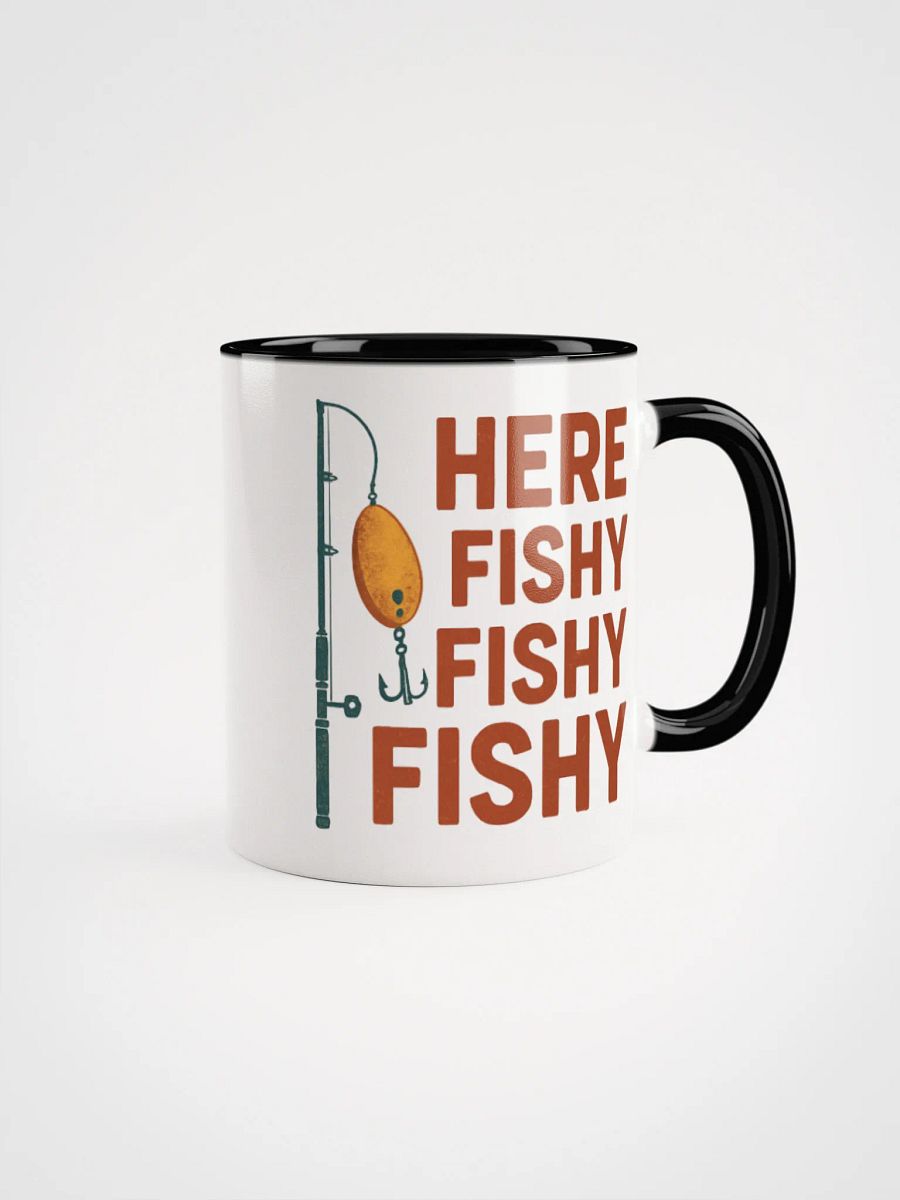 Here Fishy Fishy Fishy Coffee Mug – Funny Vintage Fishing Gift product image (5)