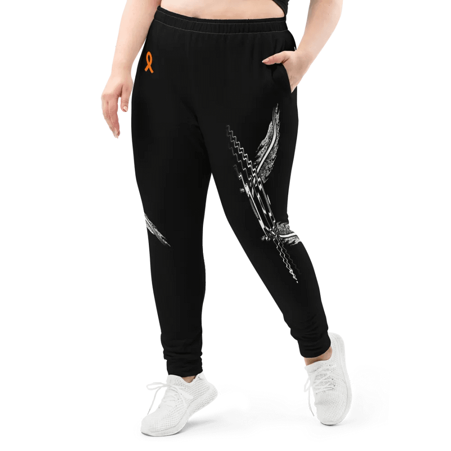 White HApex Gear White Logo Cancer Awareness Orange Ribbon. Black Women's Joggers product image (8)