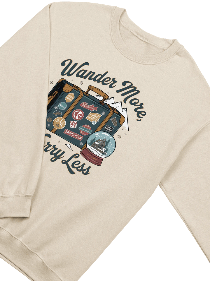 Wander More Worry Less – Cozy Christmas Sweatshirt for Holiday Comfort product image (2)