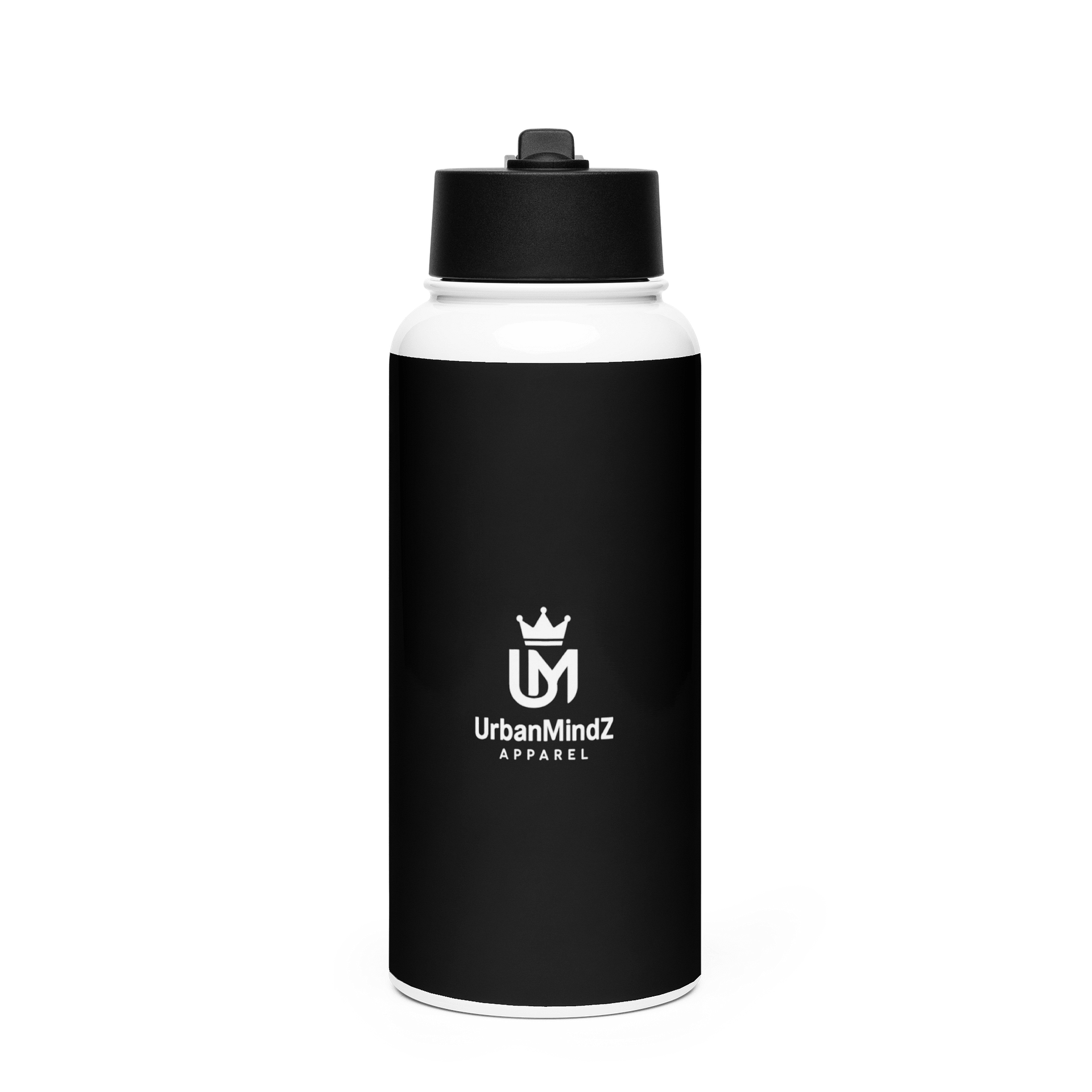 UrbanMindZ Black and white water bottle product image (1)