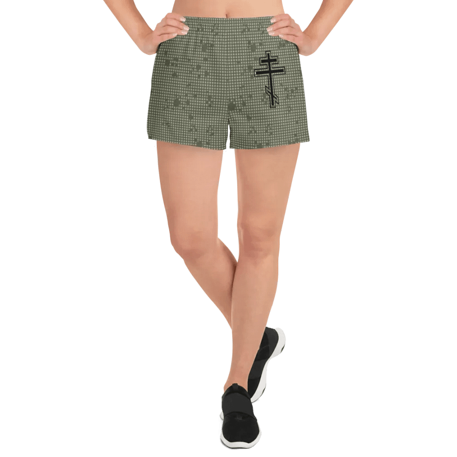 Faithful Camo: Proverb 3:25 Motion Women's Athletic Shorts - Desert Night Camo product image (12)