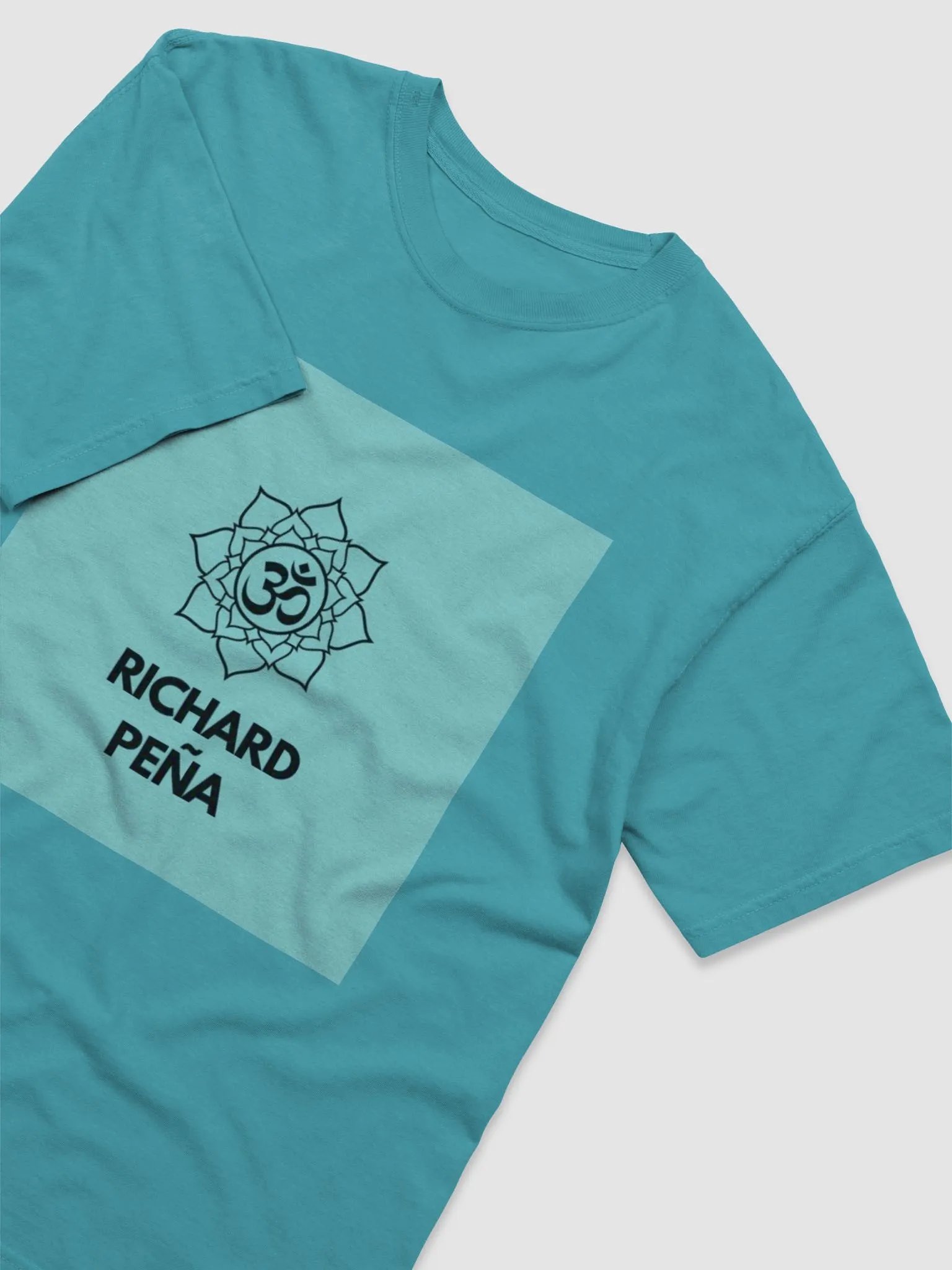 Om Richard Peña Lagoon Blue Om Mantra Shirt product image (3)