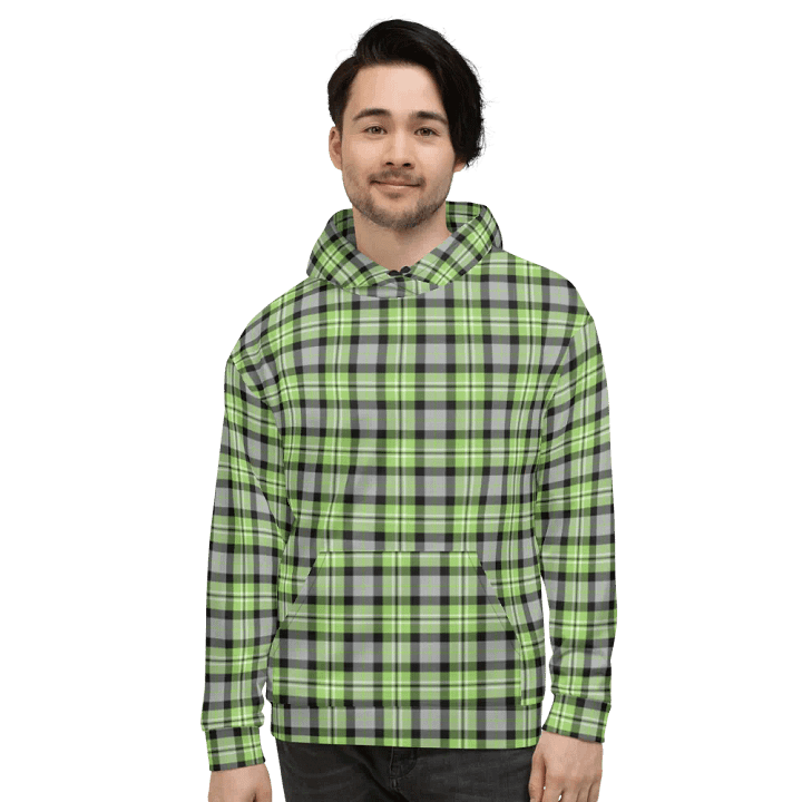 Light Green and Gray Plaid Hoodie product image (2)