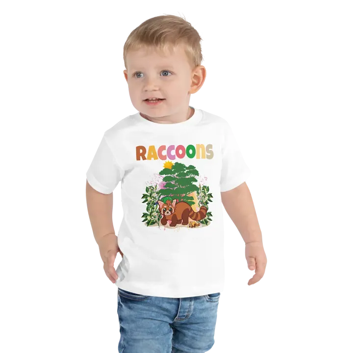 Raccoon Colorful Funny Cute Bella +Canvas Toddler T-Shirt – Funny Shirt, Best Gift for Kids product image (1)