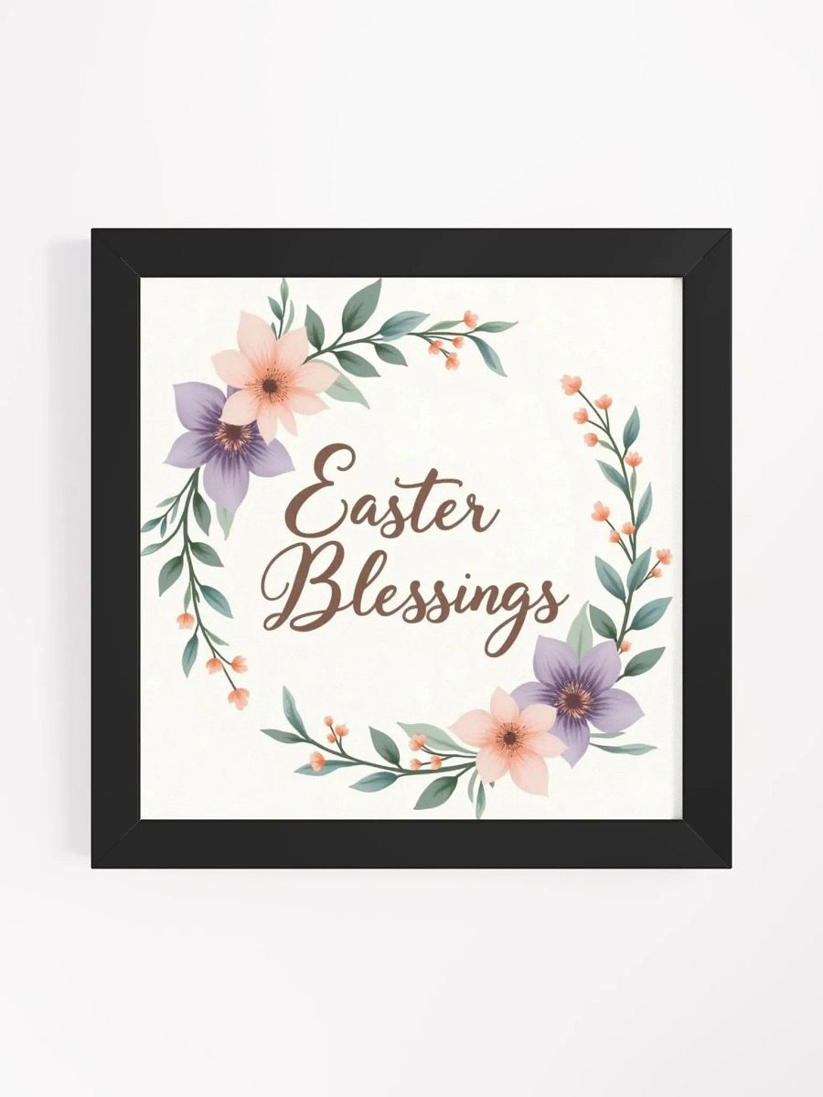 Elegant Easter Blessings Floral Poster product image (1)