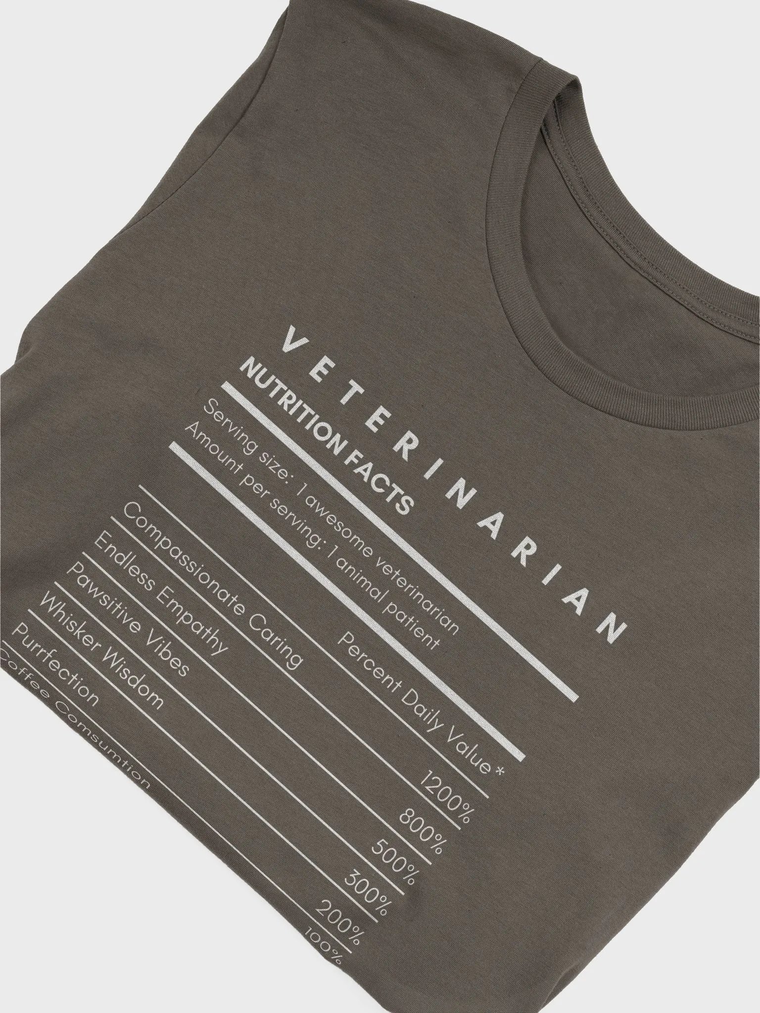 "Veterinarian Nutrition Facts" t-shirt (dark background) product image (5)