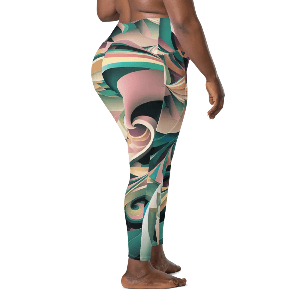 Abstract Lithographic Pattern Design Leggings with pockets - V6 product image (3)