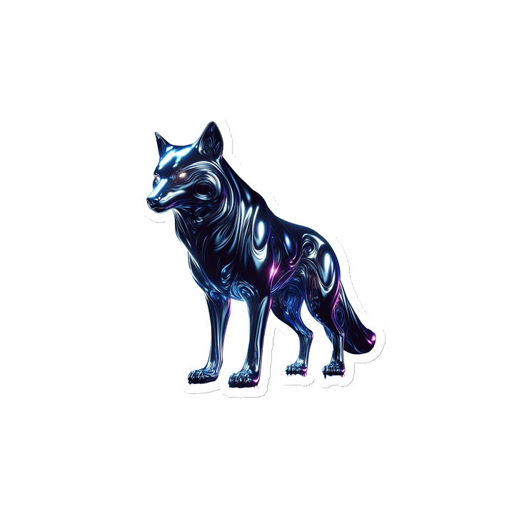 Liquid Metal Wolf #2 Die-Cut Magnet product image (2)