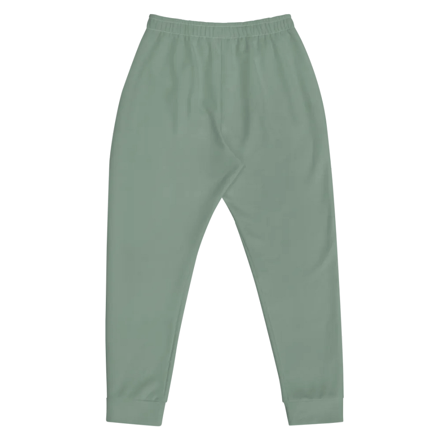 Plain Medium Sage Green Soft Summer Recycled Polyester Premium Men's Joggers by Treasure Pie product image (5)