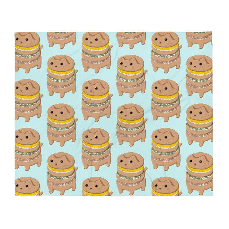 Samsaek (Tri-coloured) Catburger Throw Blanket