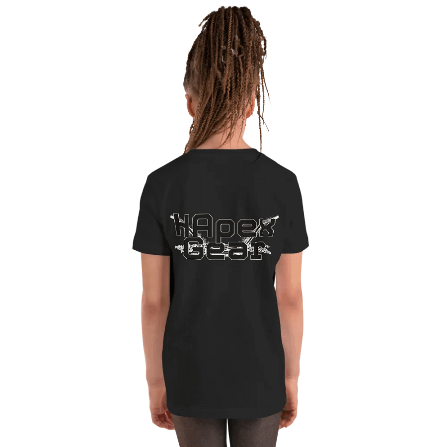 Youth Short Sleeve T-Shirt - Embroidered - Black HApex Gear Black Logo product image (10)