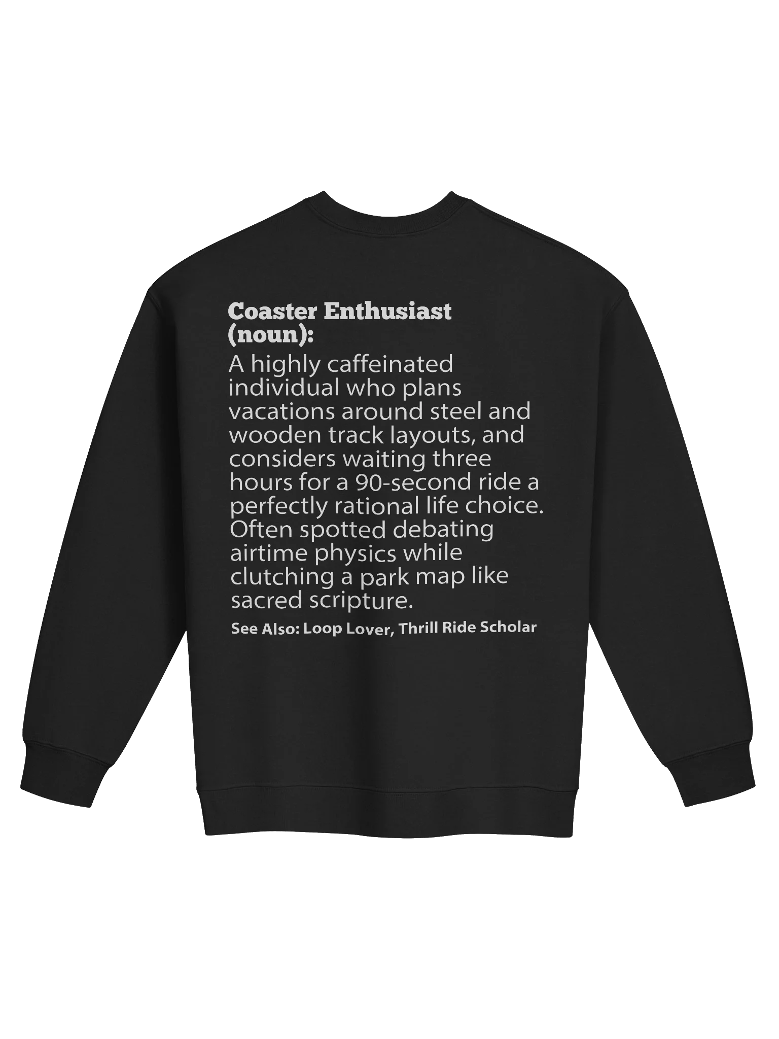 Coaster Enthusiast Sweatshirt – Funny Definition for Theme Park Fan product image (2)