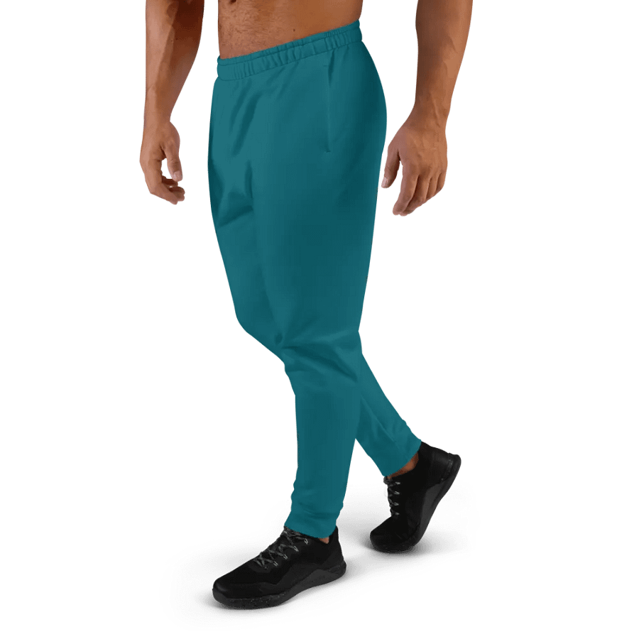 Plain Teal Blue True Summer Recycled Polyester Premium Men's Joggers by Treasure Pie product image (2)