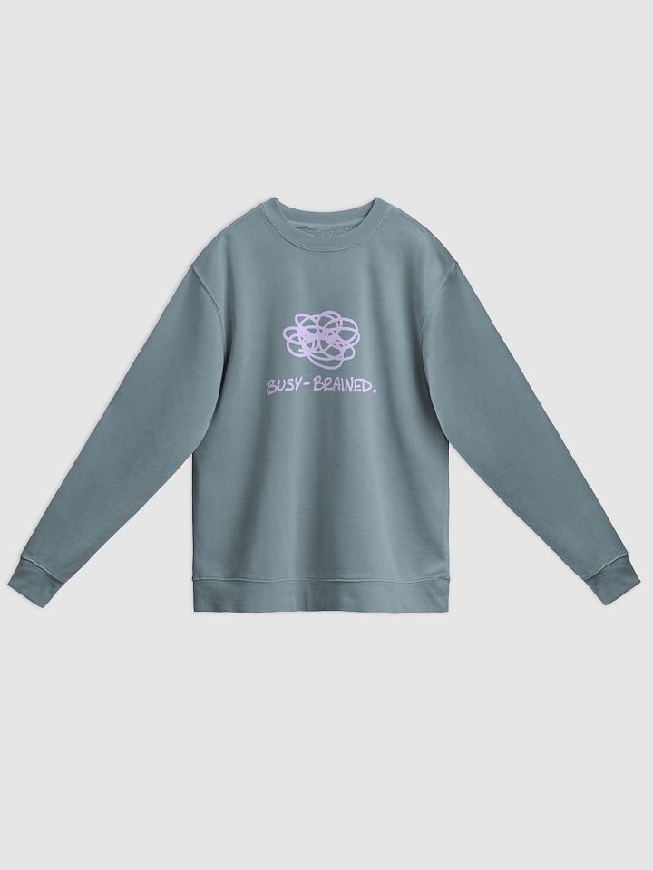 BUSY-BRAINED (lavender design) printed pigment crewneck product image (15)