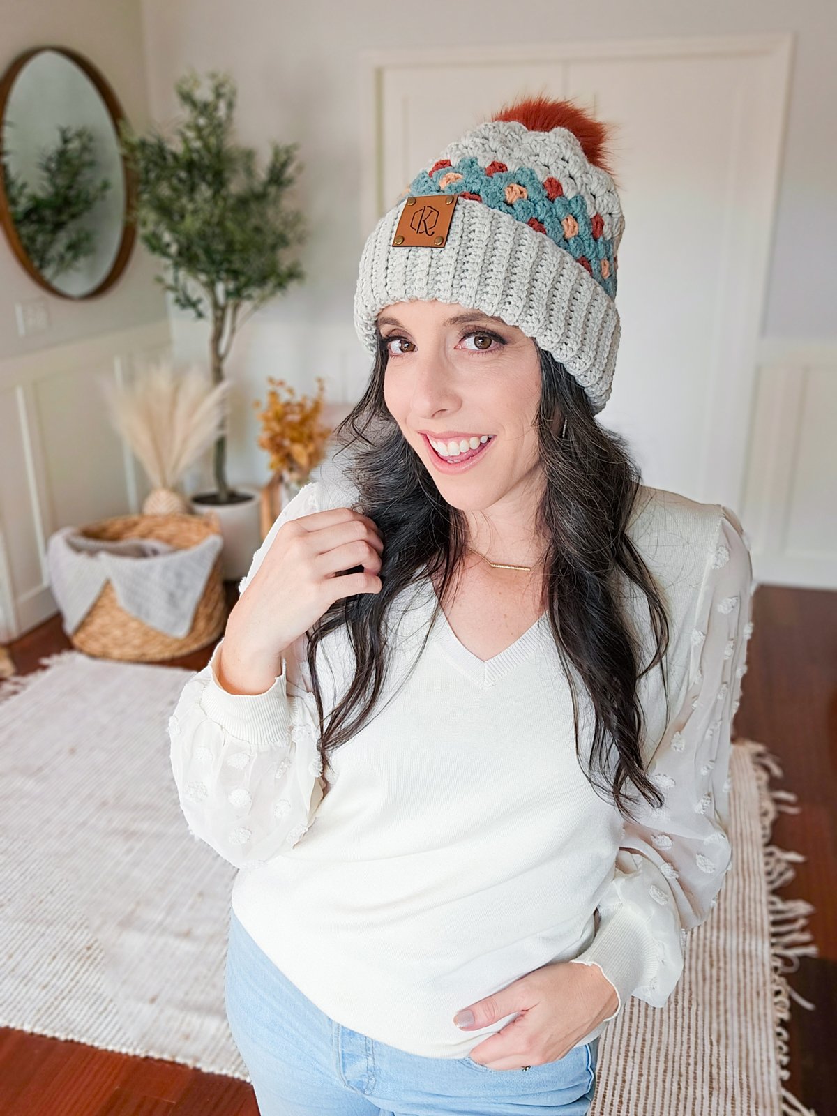 Gemstone Hues Crochet Beanie PDF Pattern product image (1)
