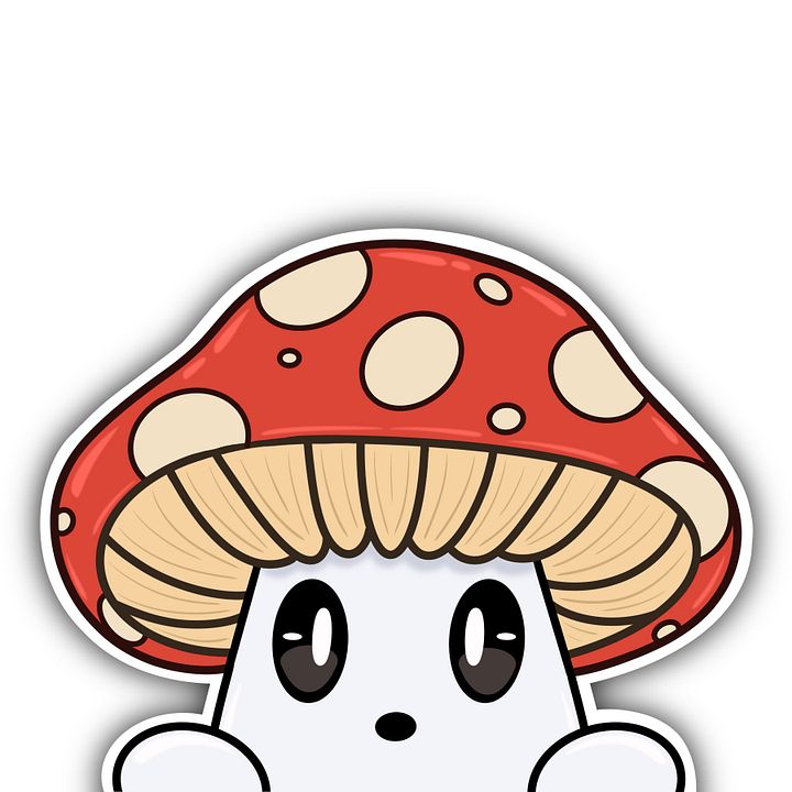 Peek-a-boo Mushroom Ghost Sticker product image (1)