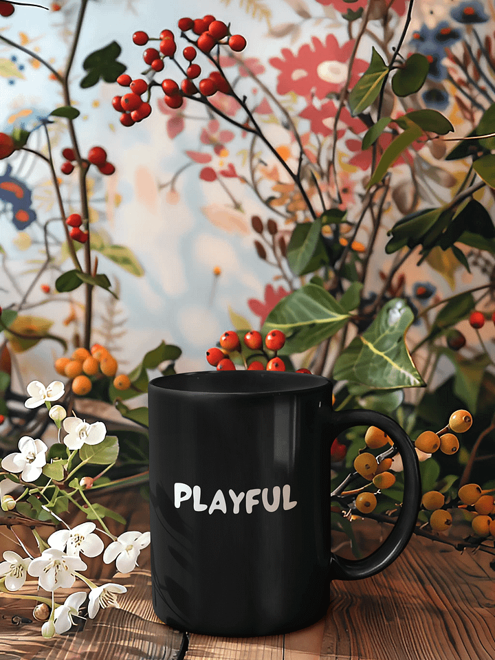 “Playful” My Vibe Black Ceramic Mug product image (1)