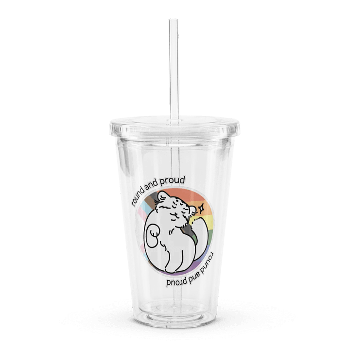 Round and Proud Manul Pride Pastels Version - Transparent Cup & Straw product image (1)