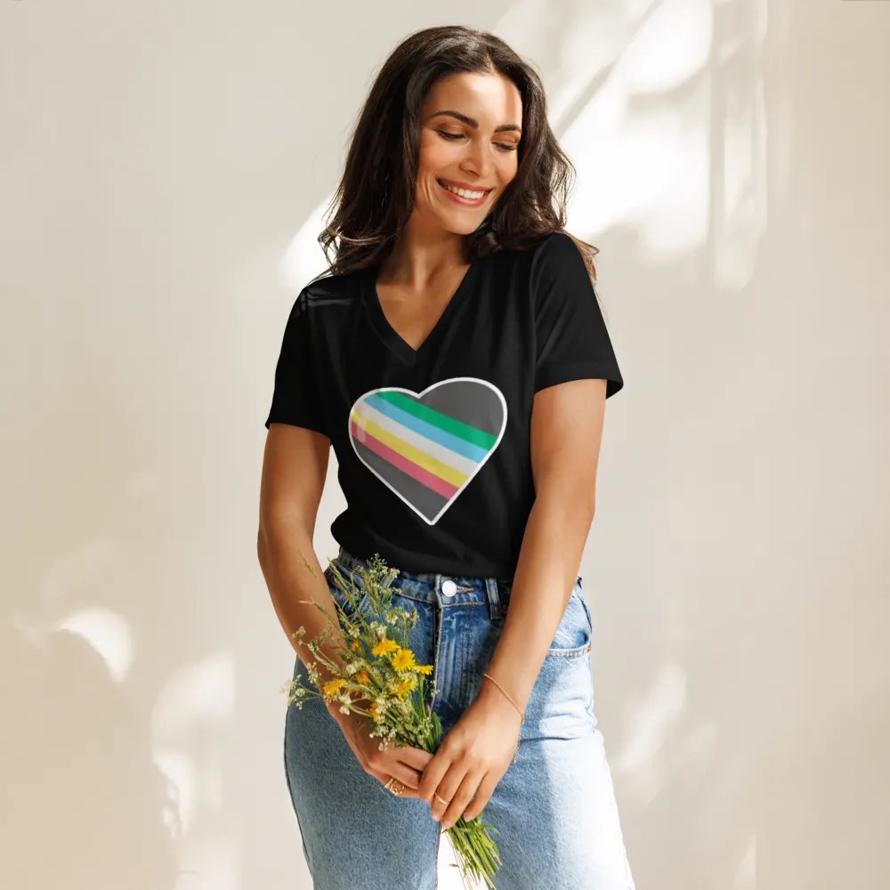 Disability Pride Heart Fitted V-Neck product image (47)