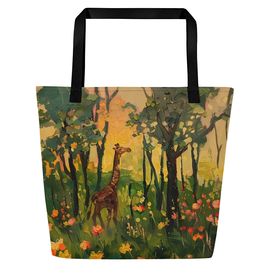 Tote Bag: Giraffe in the Forest Wildlife Painting Design product image (1)