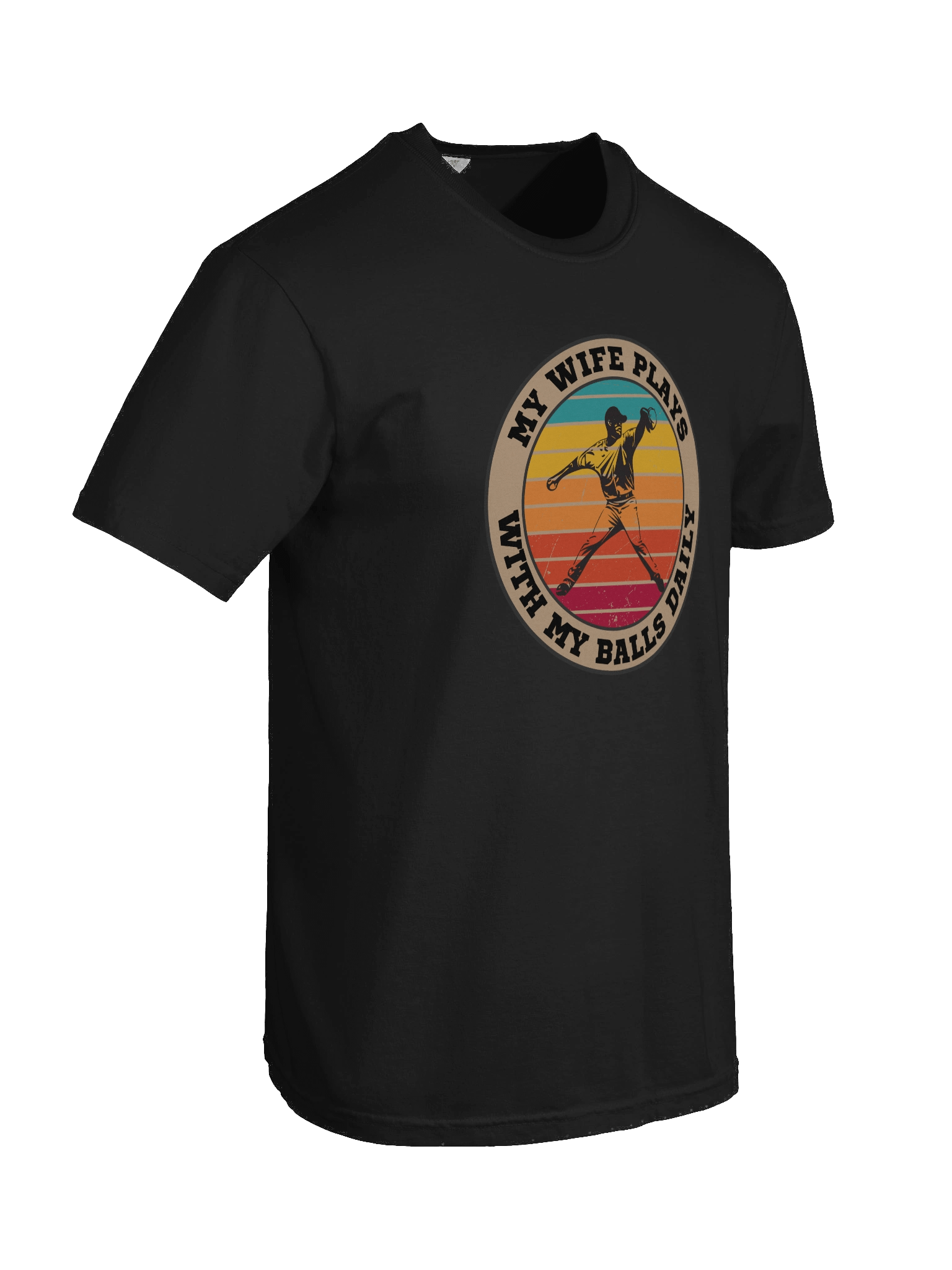 Men's Baseball "My Wife Plays With My Balls Daily" T-Shirt – Funny Sports Graphic Tee | Retro Humor Shirt product image (4)