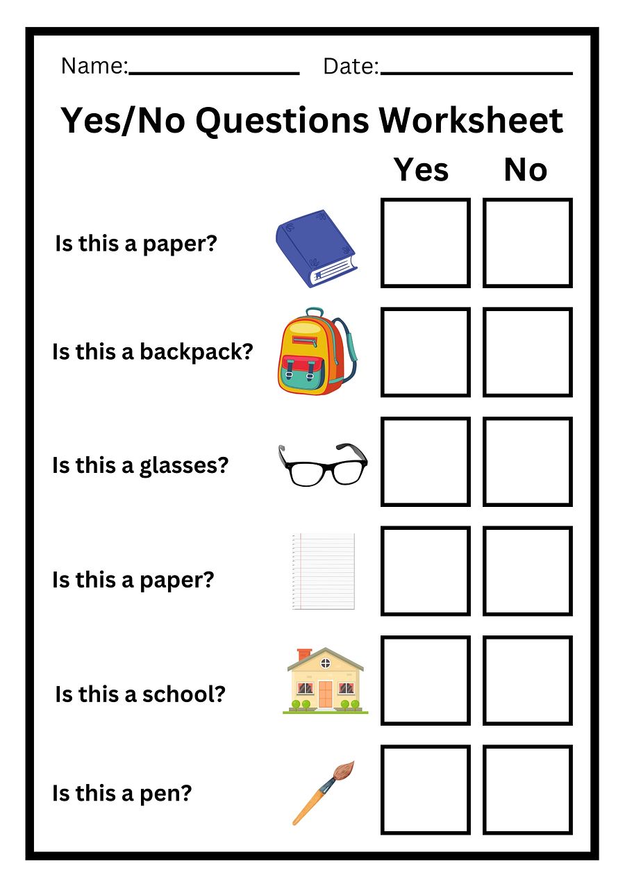 Yes and No Questions Worksheet product image (1)