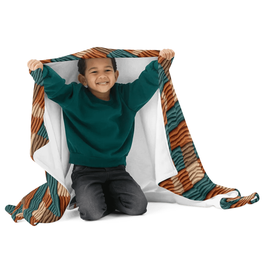 Boho Fall Colors Crochet Knit Pattern Throw Blanket product image (7)