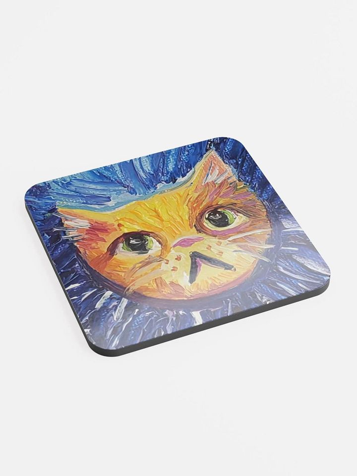 Tiny Orange Cat Oil Painting Coaster product image (2)