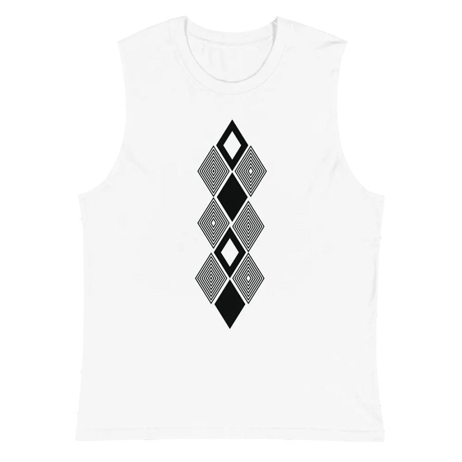 Black and white triangle design Muscle Tank product image (2)