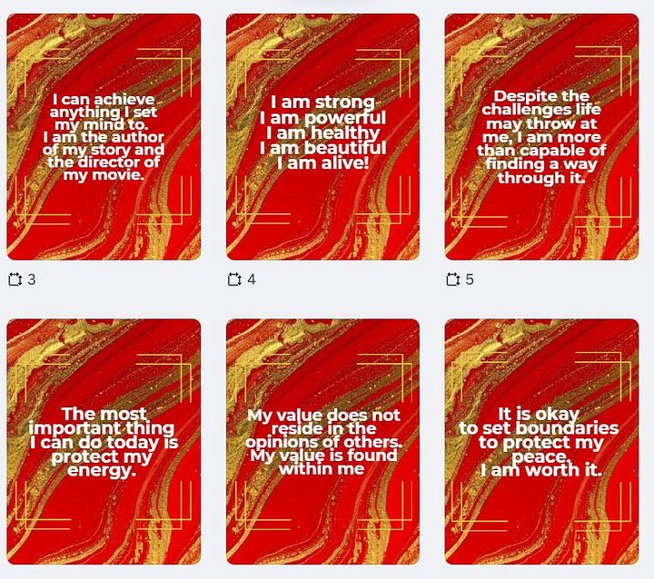 🔥 24-Piece Affirmation Wall Art Set (Red) – Daily Motivation Décor for Mindset & Success (11x14 Instant Download) product image (1)