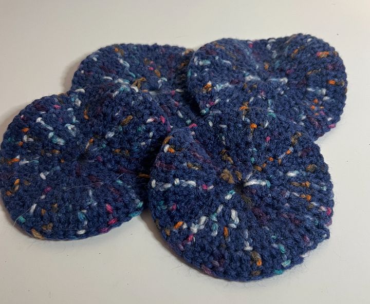Blue crochet coasters 4 pack product image (1)