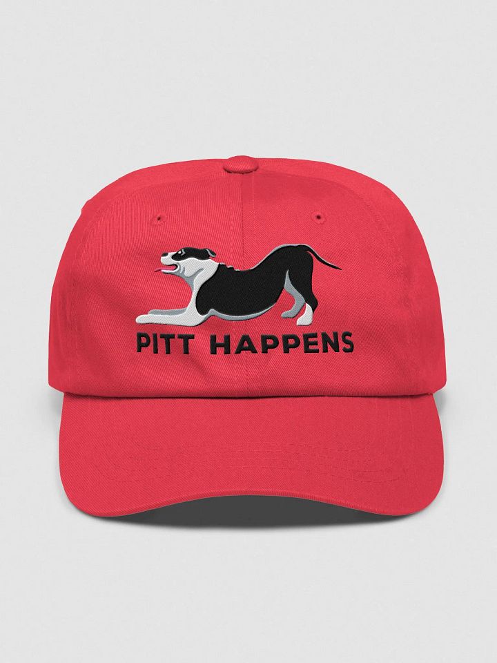 Pitt Happens Classic Dad Hat(Embroidered) of a Pitbull Terrier(Black) product image (1)