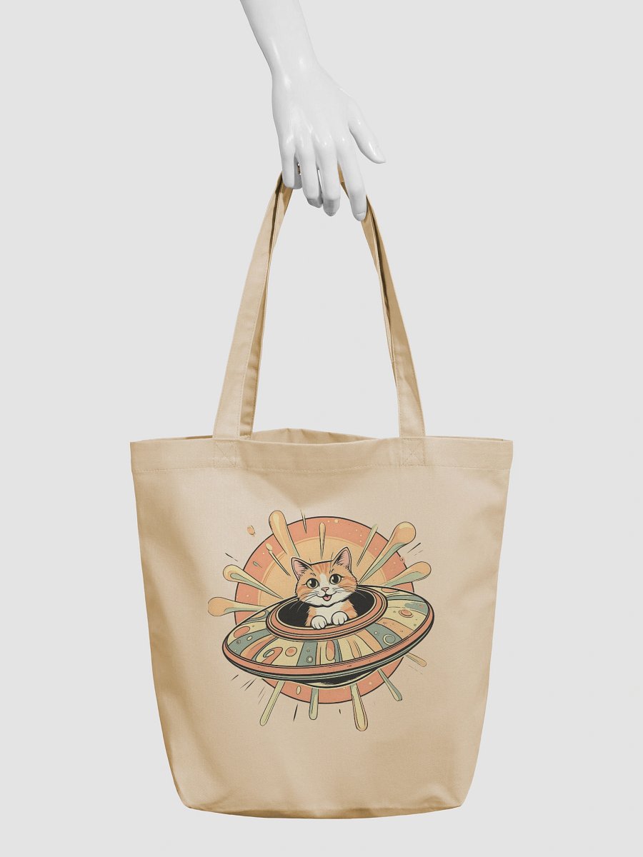 Cosmic Cat UFO Eco Tote Bag product image (5)