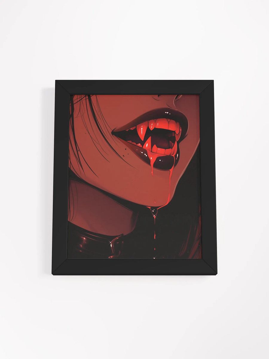 Bloody Vampiric Fangs Framed Poster product image (1)