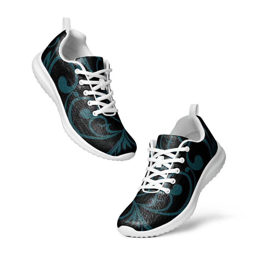 Dark Teal Twirls Women's Athletic Sneakers product image (11)