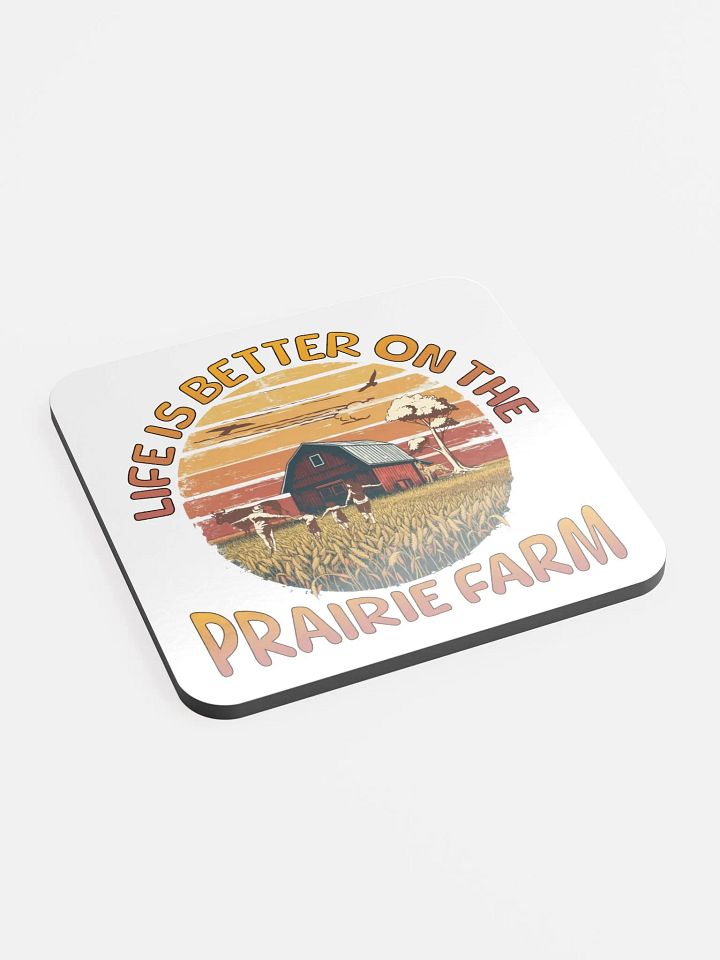 Life Is Better On The Prairie Farm Sunset Cork Coaster product image (2)