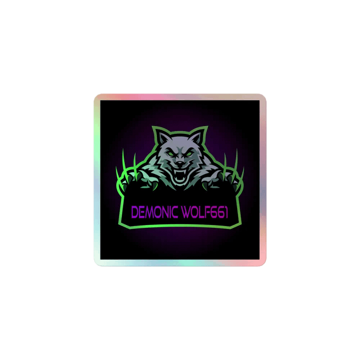 demonic wolf holo sticker product image (1)