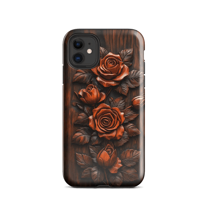 Red Roses Wood Carving Effect - Tough Phone Case product image (2)