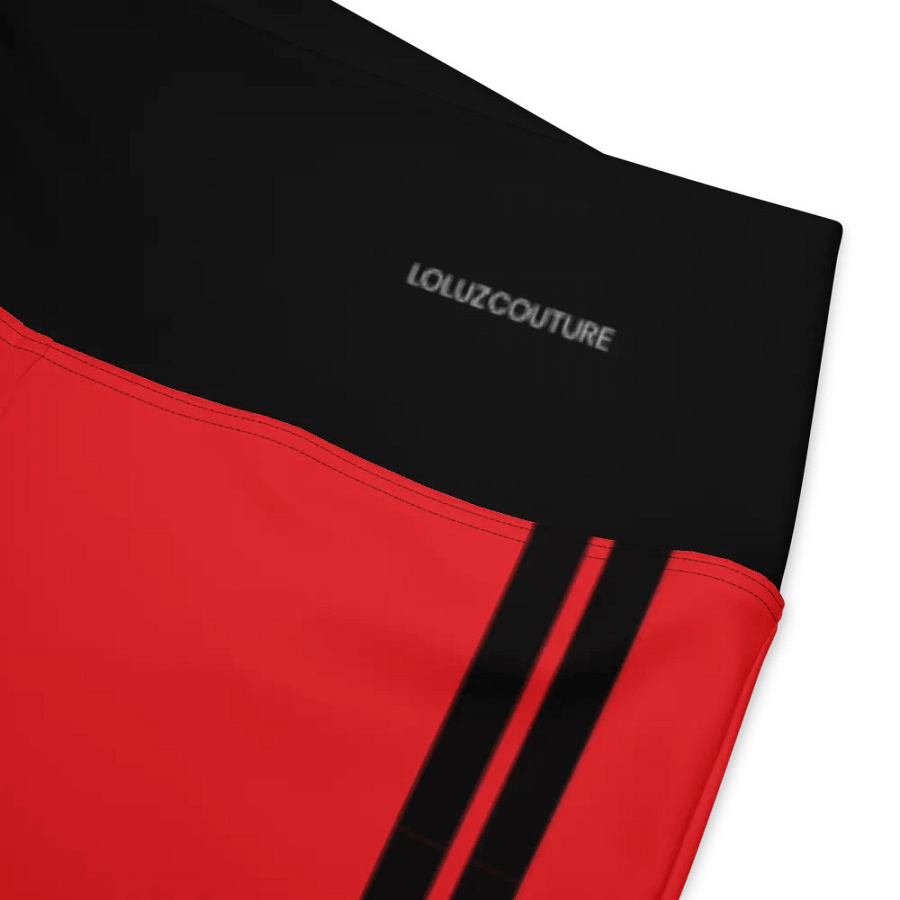 "LoluzCouture" Red/Black Double Side Stripe Flared Leggings product image (7)