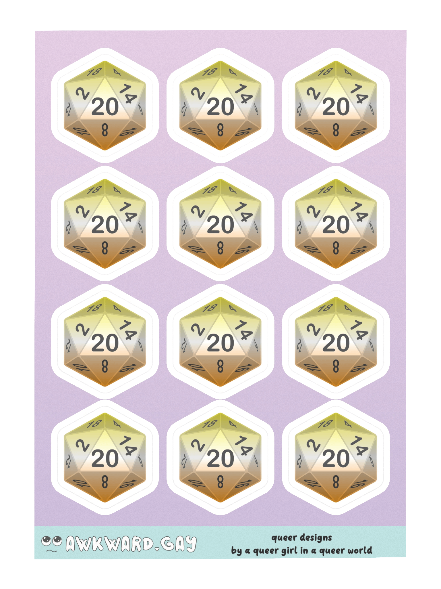 Maverique Pride D20 Sticker Sheet product image (3)