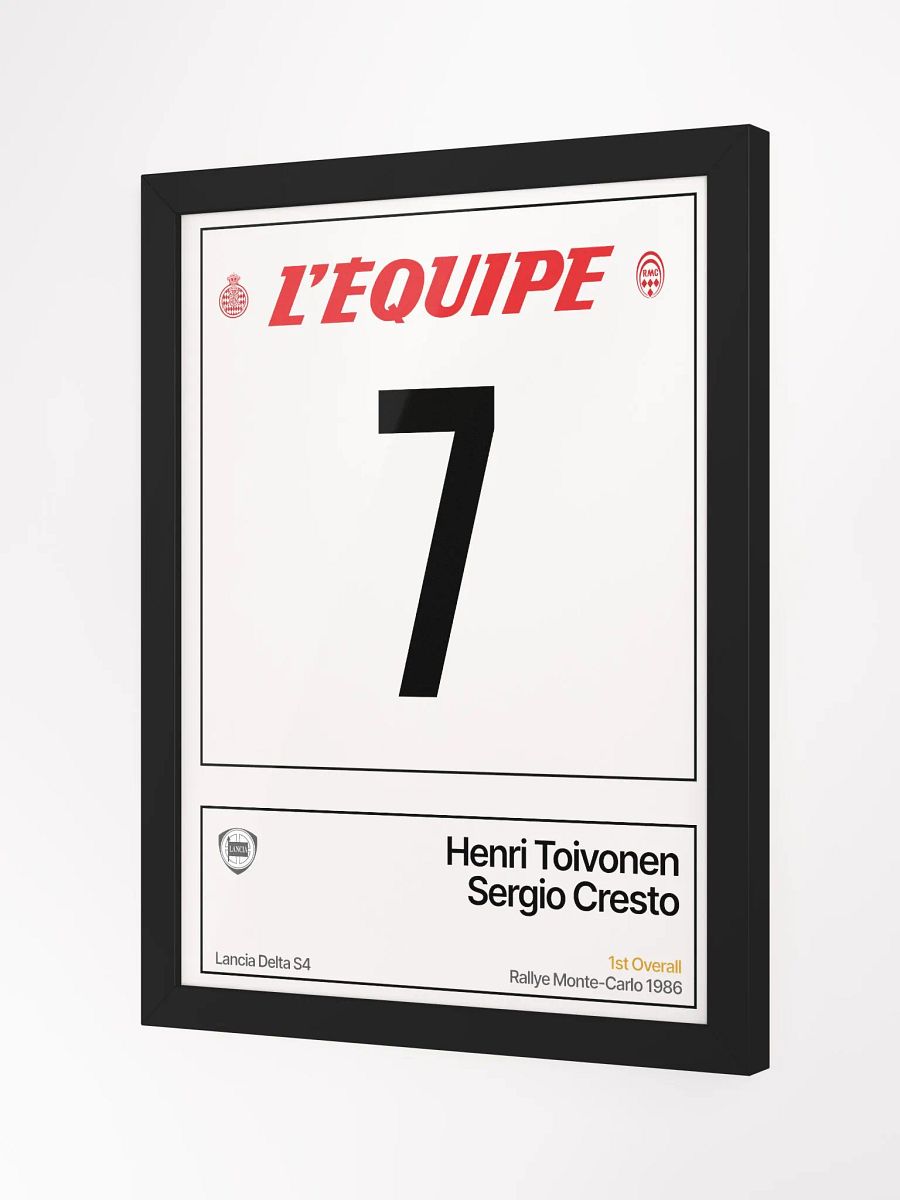 Framed A3 Print / Henri Toivonen / Rallye Monte-Carlo 1986 Number 7 product image (1)