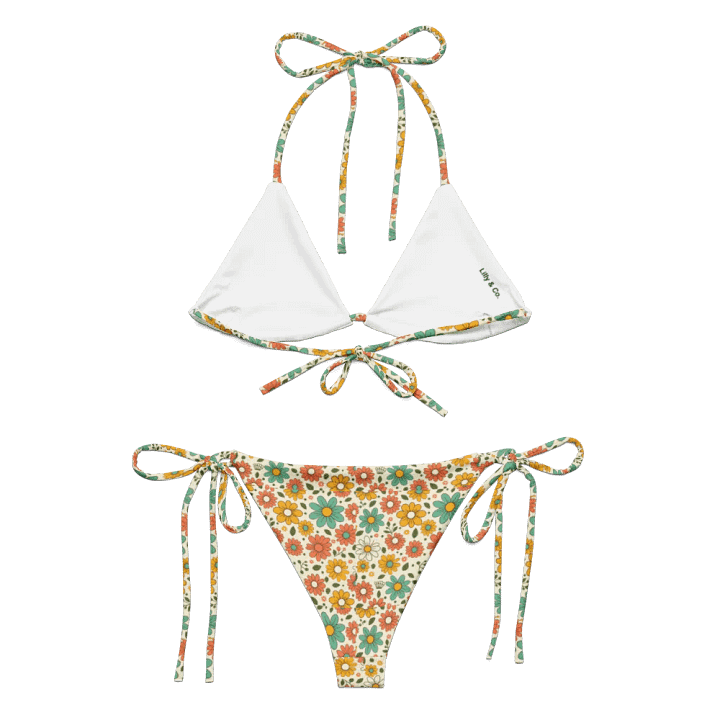 Retro Bloom String Bikini Set – Vintage Florals, Endless Summer product image (1)