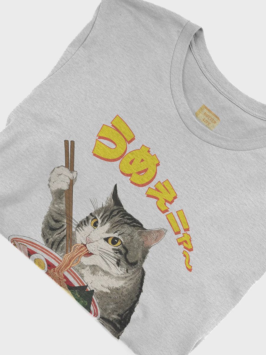Butter Ramen Eating Cat Japanese Style ukiyo-e Unisex Bella Canvas 3001 T-shirt product image (32)